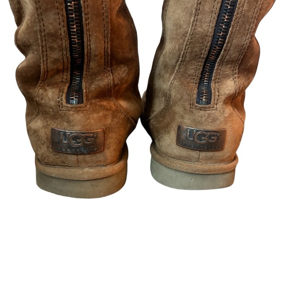 UGG Australia Tan Suede Boots with Zipper Women’s Size 7 - Picture 4 of 9